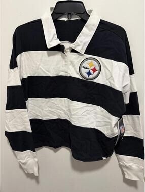 47 brand Women pittsburgh steelers Rugby Crop M New $78